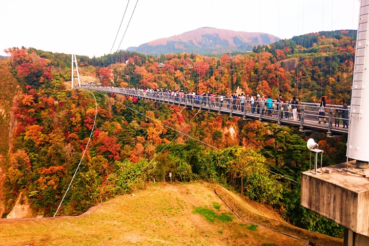 位於大分縣的九重夢大吊橋，是日本最高行人專用吊橋。　圖：九州觀光推進機構／提供
