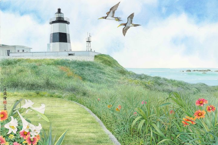 柯鴻圖作品《富貴角燈塔》。　圖：北海岸及觀音山國家風景區管理處／提供