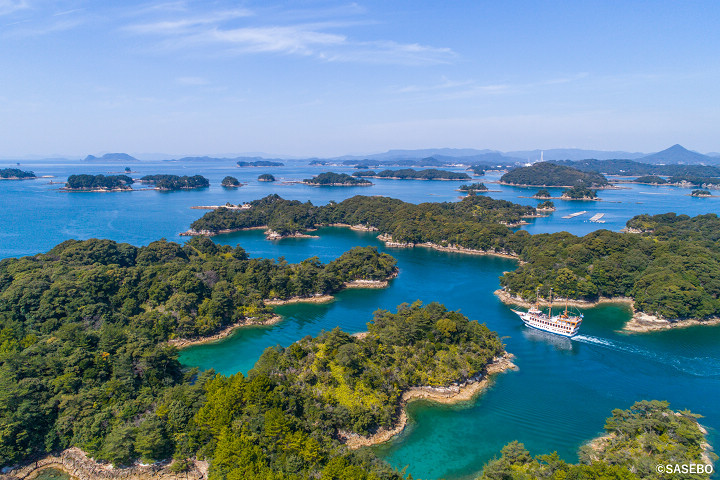 九十九島是世界最美海灣俱樂部成員之一，由大大小小約208座島嶼組成。　圖：長崎縣觀光連盟／提供