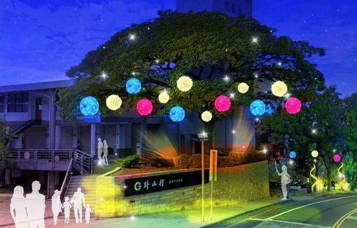 ▲除了可愛的 emoji 樂園，還有以大佛及夜空為背景的精彩燈光秀（圖為模擬示意）。　圖：2025彰化月影燈季活動網頁／來源