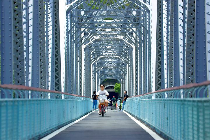 ▲后豐鐵馬道花梁鋼橋。　圖：臺中市政府觀光旅遊局／提供