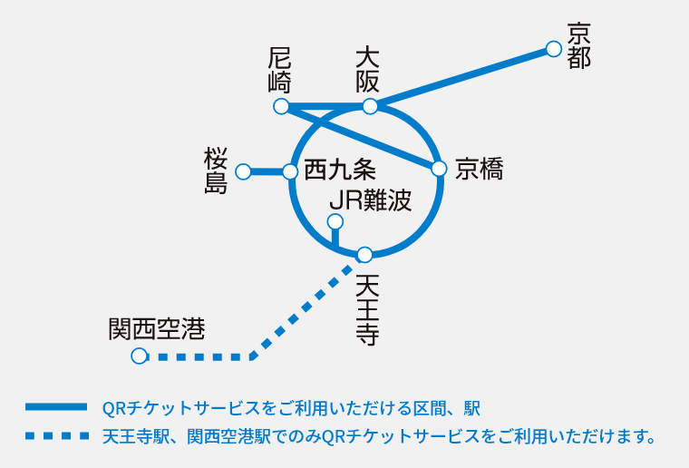 ▲2025年1月19日起已啟用大阪京都部分路線 QRCode 服務。　圖：JR西日本／提供