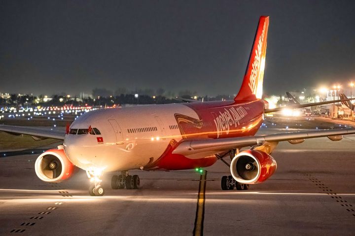 ▲越捷航空飛機於美國。　圖：越捷航空／提供