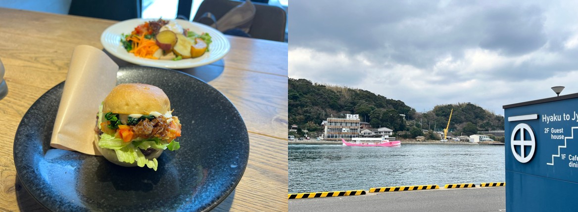 ▲在百年老宅民宿「百と十」吃到的「素漢堡排塔可飯」令人驚艷。　記者-徐意雯／攝影