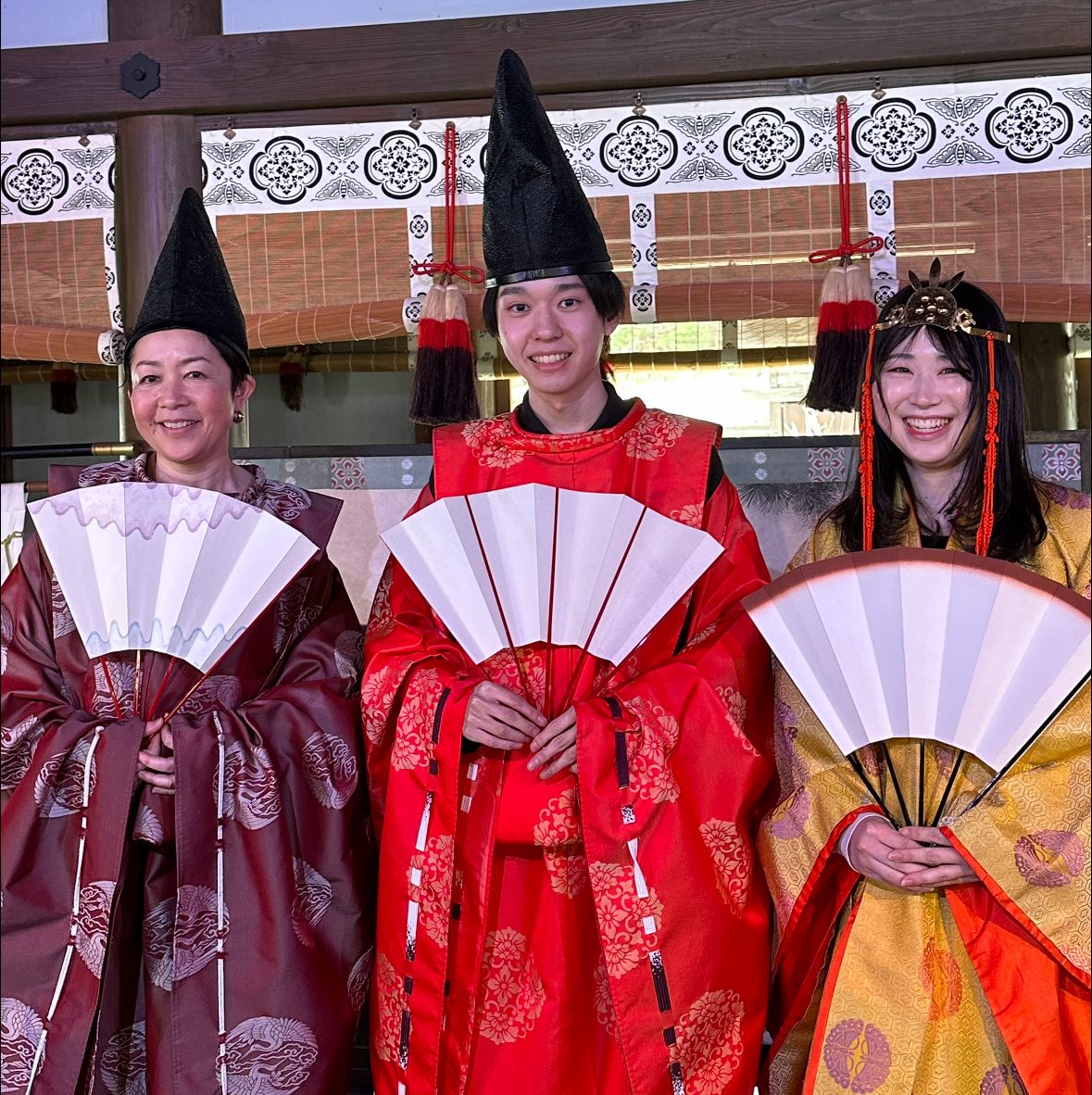 ▲平安時代貴族變身著裝體驗。　圖：蔡雅雯／攝影