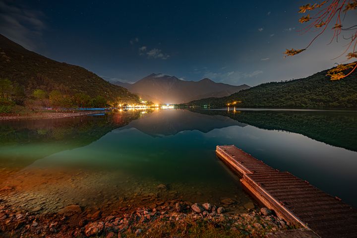 夜拍－鯉魚潭潭區風景照。　圖：花東縱谷國家風景區管理處／提供