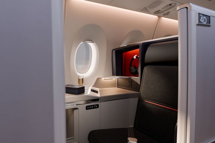 ▲達美航空 A350-900 套房式「達美至臻商務艙」。　圖：達美航空／提供