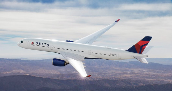 ▲達美航空每日直飛西雅圖 A350-900 客機。　圖：達美航空／提供