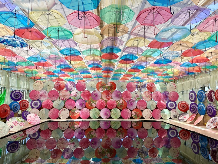 ▲豬苗代花草園的花傘天空拍照熱點。　圖：日本旅遊推廣中心／提供