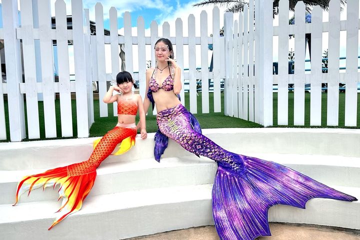▲遠雄海洋公園美人魚嘉年華「小小美人魚營」一起來扮美人魚。　圖：遠雄海洋公園／提供