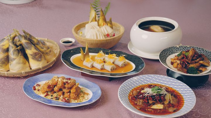 ▲台北凱達大飯店家宴中餐廳推出「夏筍風味宴」，嚴選新北小農綠竹筍，融合川粵台料理風格，打造六道兼具創意與風味的夏季佳餚，鮮甜爽口、清新開胃。　圖：凱達大飯店／提供