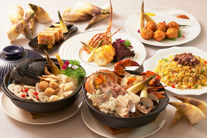 JR東日本大飯店台北凱華樓推出夏季限定綠竹筍料理，嚴選在地鮮筍入菜，融合山珍海味，呈現清爽鮮美的仲夏風味饗宴。　圖：JR東日本大飯店台北／提供 