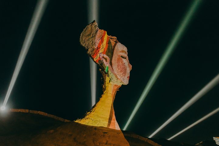 ▲「2025野柳石光夜訪女王」－女王頭區。　圖：北海岸及觀音山國家風景區管理處／提供