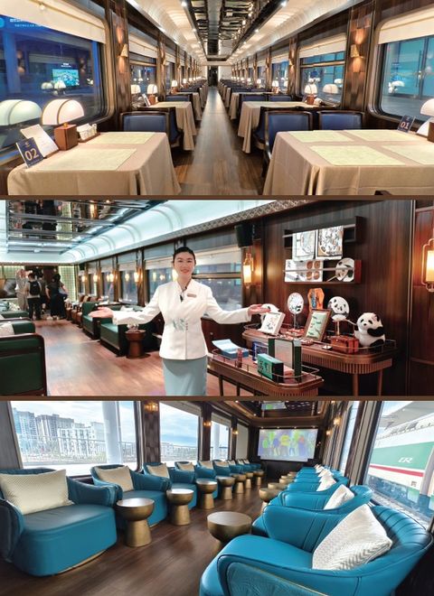 ▲「成都號」車廂空間創新與沉浸式文化體驗，重新定義了高端旅遊列車的服務標準。　記者-歐彥君／攝