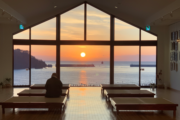 大船渡溫泉的夕陽美景。　圖：向日遊／提供