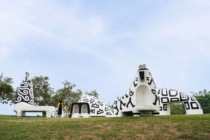 「Tabe! Tabe! 仙境西拉雅」再傳捷報，榮獲英國IAA倫敦設計大獎(London Desidn Awards) 景觀設計-雕塑設計類別銀獎。　圖：西拉雅國家風景區管理處／提供