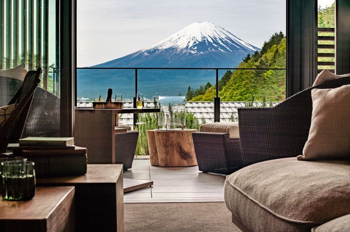 FUFU 馥府河口湖的每間客房都可遠眺富士山。　圖：太平洋旅行社／提供