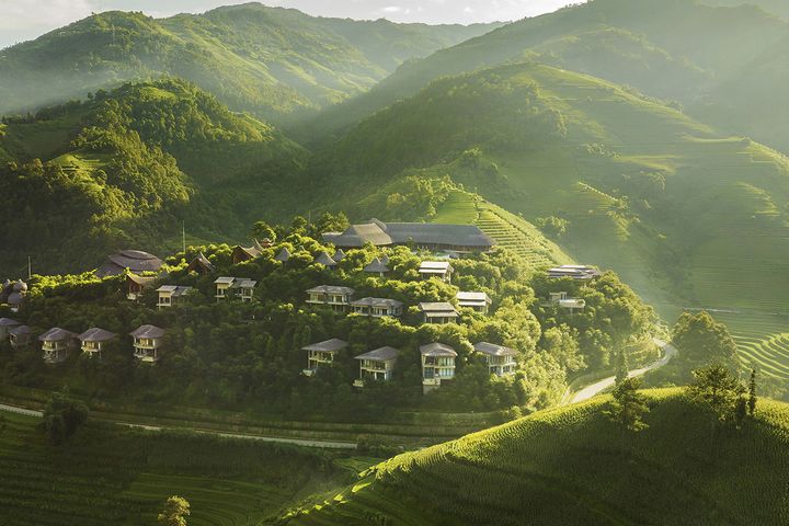 木江界悅柳酒店（Garrya Mù Cang Chải）是全球規模最大的竹構度假村。　圖：木江界悅柳酒店／提供