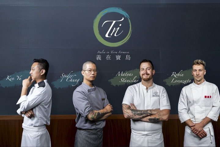▲盛宴由四位義式料理名廚聯手打造：高雄洲際行政主廚余俊傑（Ken Yu）、SEEDS 副主廚鍾宥勝（Spider Chung）、阿里山英迪格行政主廚 Matyas Stanislav，以及義大利籍主廚 Robin Lorenzato。　圖：洲際酒店集團／提供