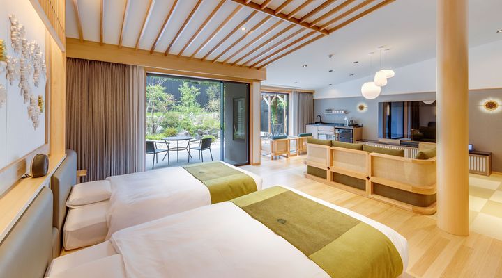 ▲2023年年底開幕的「嬉野八十八」，以茶、溫泉調和身心的溫泉旅館。　圖：太平洋旅行社／提供