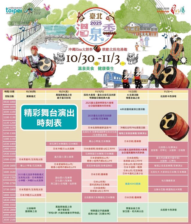▲2025「臺北溫泉季」10/30-11/03熱鬧登場。　圖：台北巿溫泉發展協會／提供