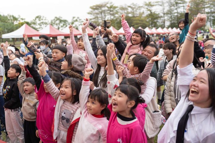 ▲阿罩霧草地音樂會,小朋友熱情參與活動。 圖:參山國家風景區管理處/提供