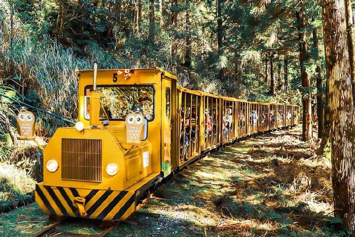 ▲遊訪太平山搭乘舊式森林鐵道火車，體驗可愛蹦蹦車。　圖：創新旅行社／提供