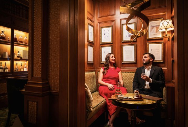 ▲以威士忌在製程中因蒸發而損失的部分為靈感，打造「The Nook」角落包廂【※ 提醒您：禁止酒駕；飲酒過量有害健康】。　圖：Heavens Portfolio／提供