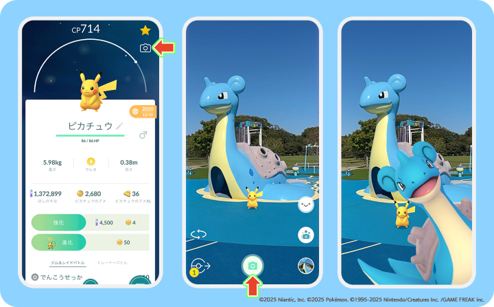 ▲在公園內遊玩《Pokémon GO》可以透過AR拍照功能和拉普拉斯合照。　圖：Nianti／提供