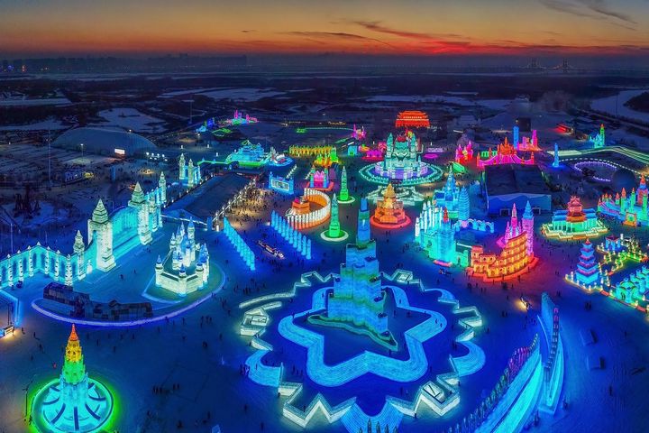 ▲哈爾濱冰雪大世界2025年園區面積再擴大，遊玩項目更多更精彩。　圖：海旅會／提供