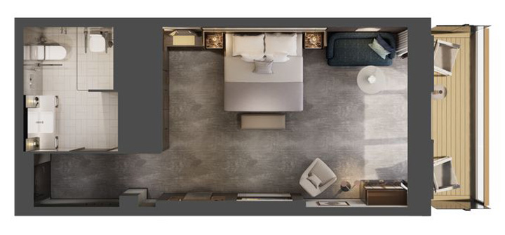 ▲露台套房空間配置圖。　圖：太平洋旅行社／提供