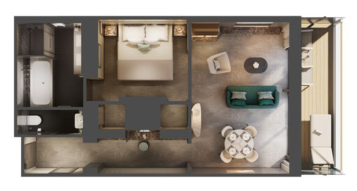 ▲尊榮大套房空間配置圖。　圖：太平洋旅行社／提供