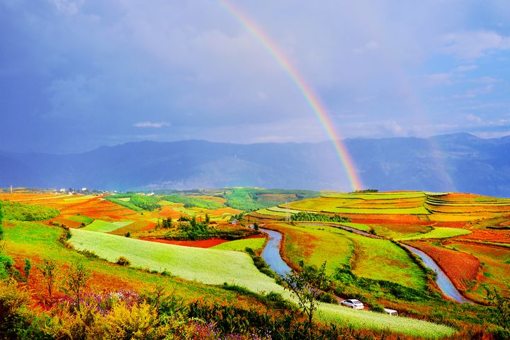 ▲雲南東川紅土地是攝影勝地，美稱上帝的調色盤。　圖：shutterstock／來源