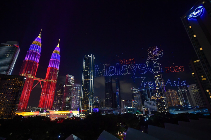 「2026馬來西亞旅遊年」無人機表演。　圖：馬來西亞觀光局／來源 