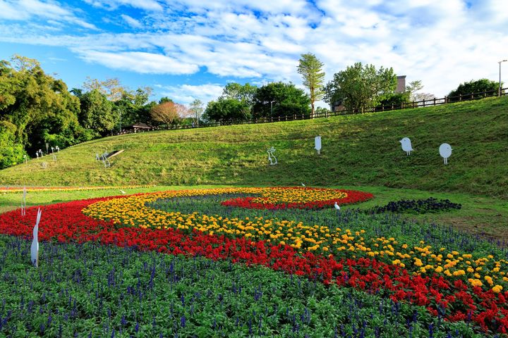 大溝溪花海以「生態與水淵」的意象為主軸。　圖：台北市政府工務局／提供