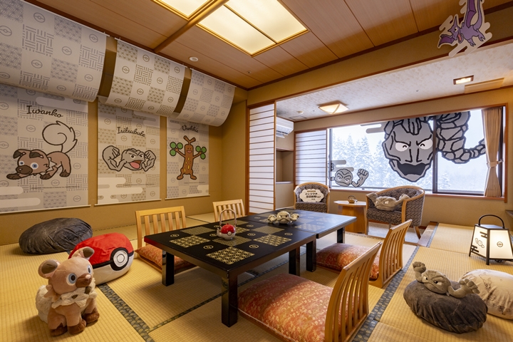 「岩手縣應援寶可夢小拳石主題客房」示意圖。　圖：©Pokémon. ©Nintendo/Creatures Inc./GAME FREAK inc.／提供
