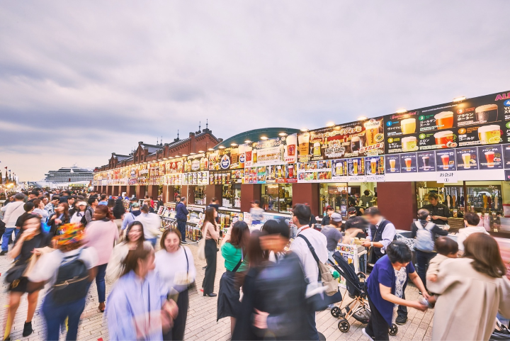 ▲現場將有各式各樣的飲品和美食供遊客選購。【※ 禁止酒駕；未滿十八歲禁止飲酒。】　圖：橫濱紅磚瓦倉庫／提供