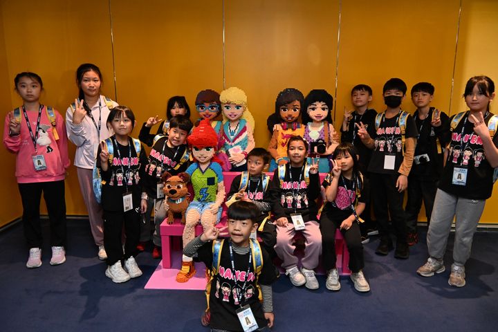 ▲可愛學童們在 MSC 榮耀號「樂高海上樂園」設施留下愉快回憶。　記者-陳妍潔／攝