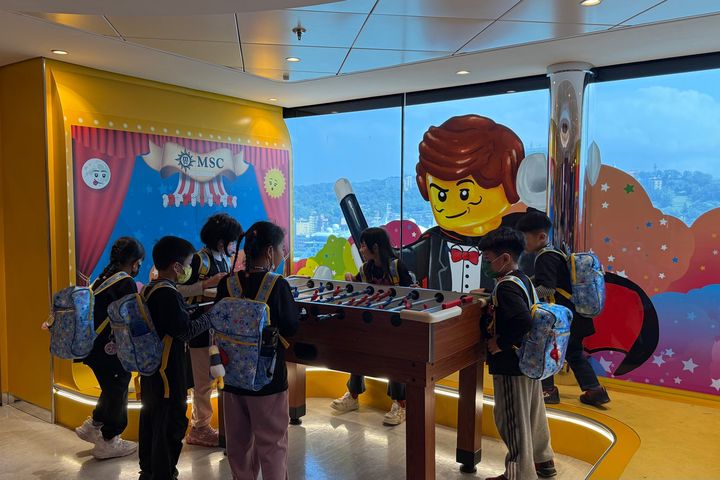 ▲MSC 榮耀號專屬的 LEGO 遊戲室。　記者-陳妍潔／攝