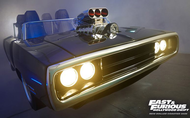 ▲鐵粉必訪！好萊塢環球影城最新雲霄飛車「玩命關頭：好萊塢飄移」。　圖：美國國家旅遊局／提供