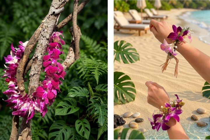 ▲夏威夷旅遊局與「貳樓有花」合作推出期間限定夏威夷花環手作坊。　圖：貳樓有花／提供