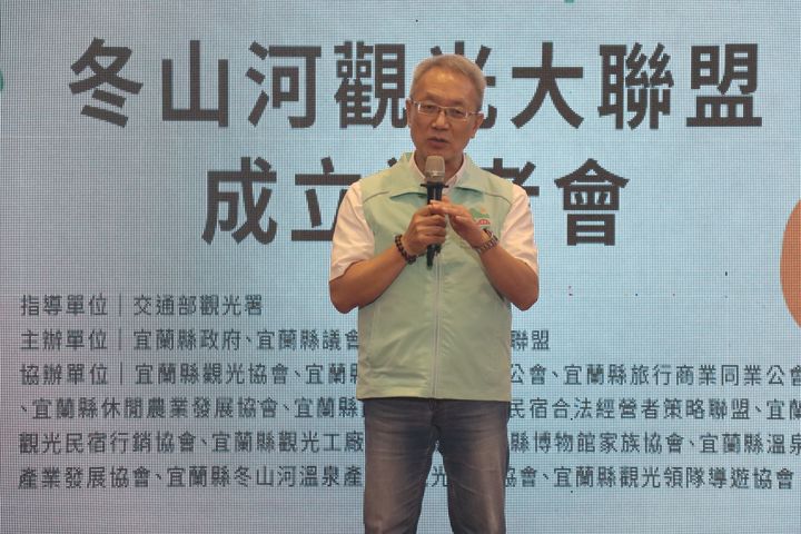 ▲宜蘭縣代理縣長林茂盛表示，冬山河大聯盟成立是推動區域觀光的重要里程碑，除了推廣夏季限定美景，更希望透過水上運具導覽，引領遊客深度走進河川。　記者-林秀美／攝