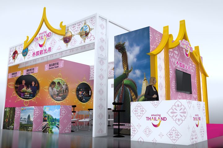 ▲TTE 泰國觀光局展場設計洋溢泰式風情（預覽圖）。　圖：泰觀局／提供