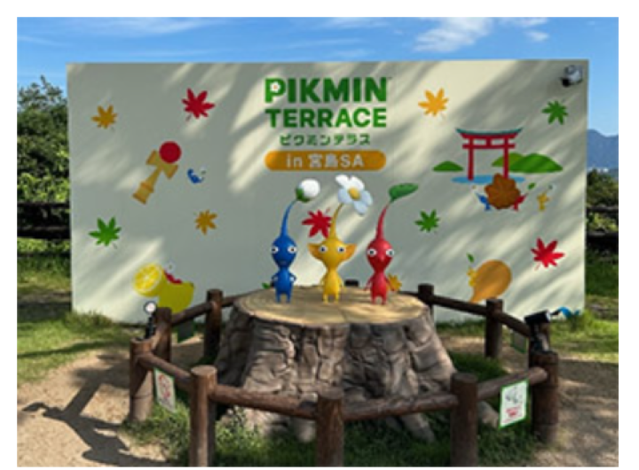 ▲「皮克敏公園」就設立在廣島的「宮島服務區」。　圖：西日本高速道路／提供