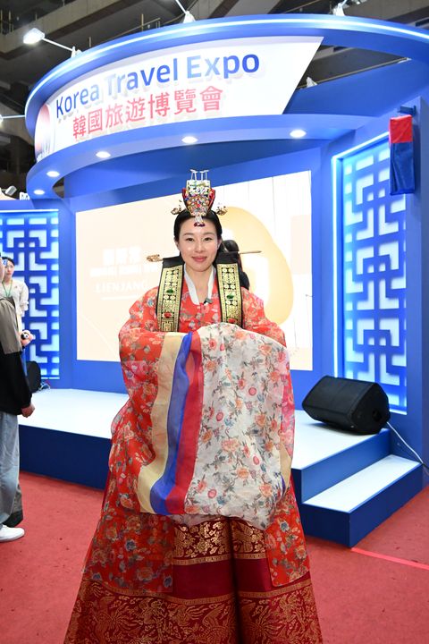 ▲「韓國旅遊博覽會」宣傳大使崔恩智。 記者-謝旻蒨／攝
