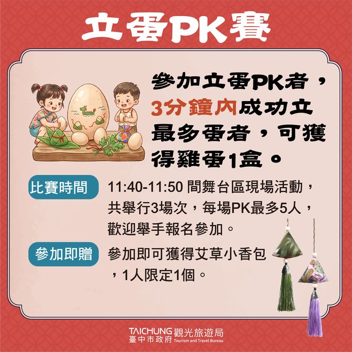 ▲立蛋 PK 賽。　圖：臺中市政府觀光旅遊局／提供