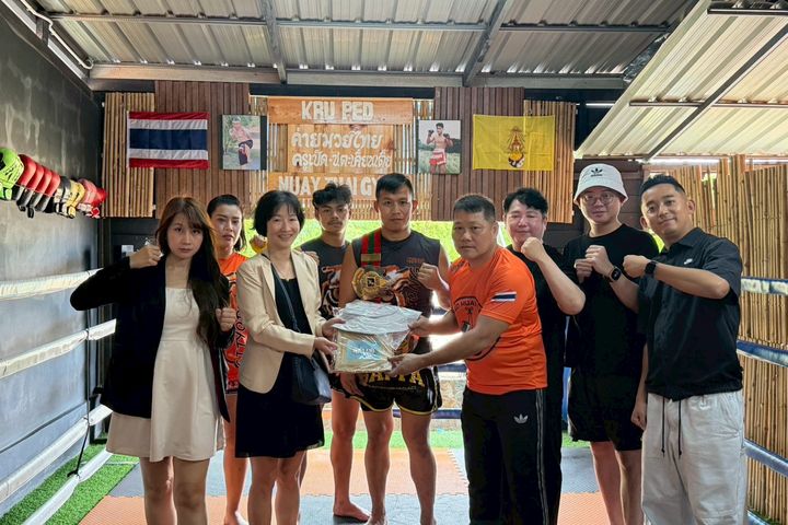 ▲泰拳館體驗 Kru Ped muay Thai Gym。　記者-王政介／攝