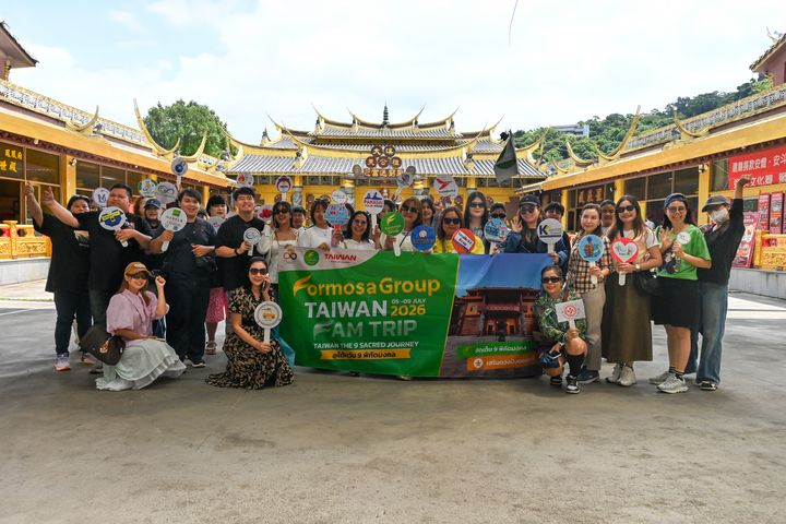 泰國旅行業者參訪「迎富送窮廟」，盛讚是「想迎接財富的人一定要來的地方」。　圖：桃園市政府觀光旅遊局／提供 
