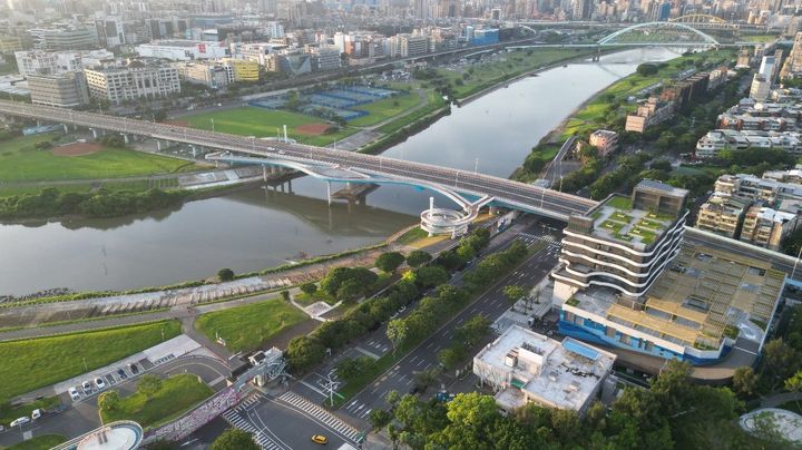 ▲民權大橋景觀橋下游側遠照。　圖：台北市政府工務局新建工程處／提供