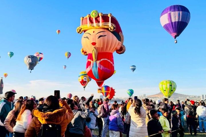 全球唯一！「媽祖熱氣球」在台中的首飛。　圖：台中市石岡區公所／提供